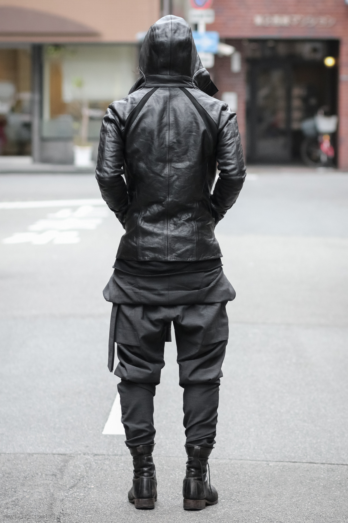 FASCINATE_JAPAN | Devoa Cow Leather Hooded Jacket / Black