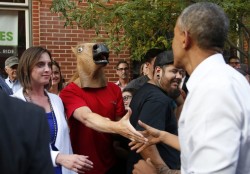  &Amp;Ldquo;President Obama Was In Denver On Tuesday And Met A Person Wearing A Horse