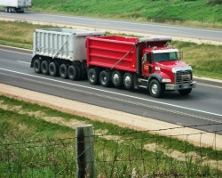 semitrckn:  Mack custom quad axle dump and pull trailer 