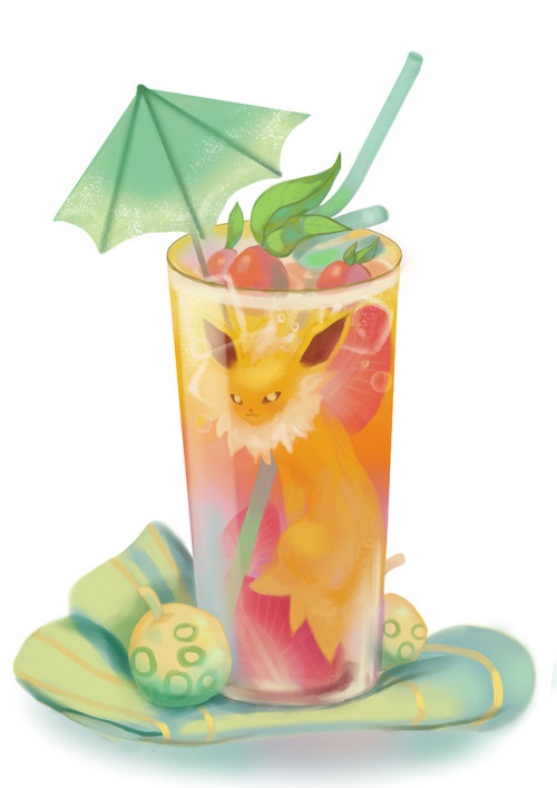crylicakress: i made some eevee themed drinks (: