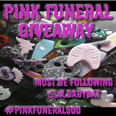 Just look at this! The best in #CreepyCute #PinkFuneral500 ⚰️💖 Follow and join in on this great giveaway!