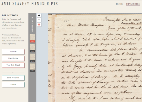 Boston Public Library has launched a project to transcribe it’s 40,000 document anti-slavery collect