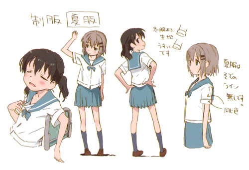 artbooksnat:  Yama no Susume (ヤマノススメ) character designs by Yuusuke Matsuo.