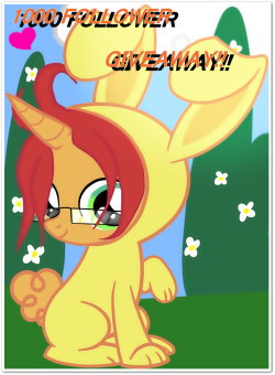 asksqueakyclean:  professor-maple-hooves:  OK! So I hit 1000 lovely followers, and it’s time for a giveaway! these are the rules: For entry into the contest you must be a follower. Each of the next 3 things will equal one chance to win. 1: 1 reblog