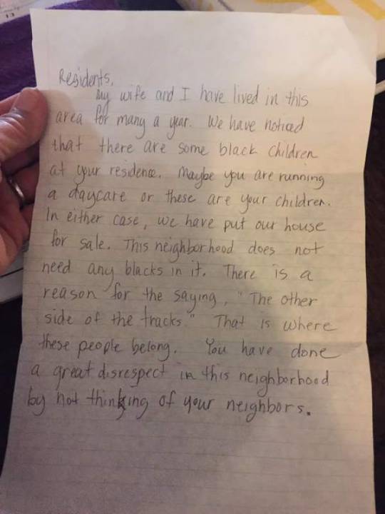 Biracial Kansas family receives a letter :‘This neighborhood does not need any blacks’