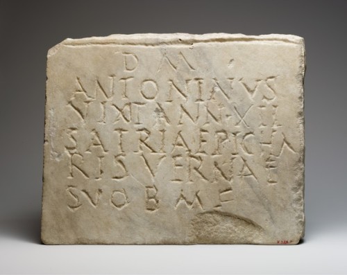 met-greekroman-art: Marble funerary inscription, Greek and Roman ArtMuseum Accession Metropolitan Mu