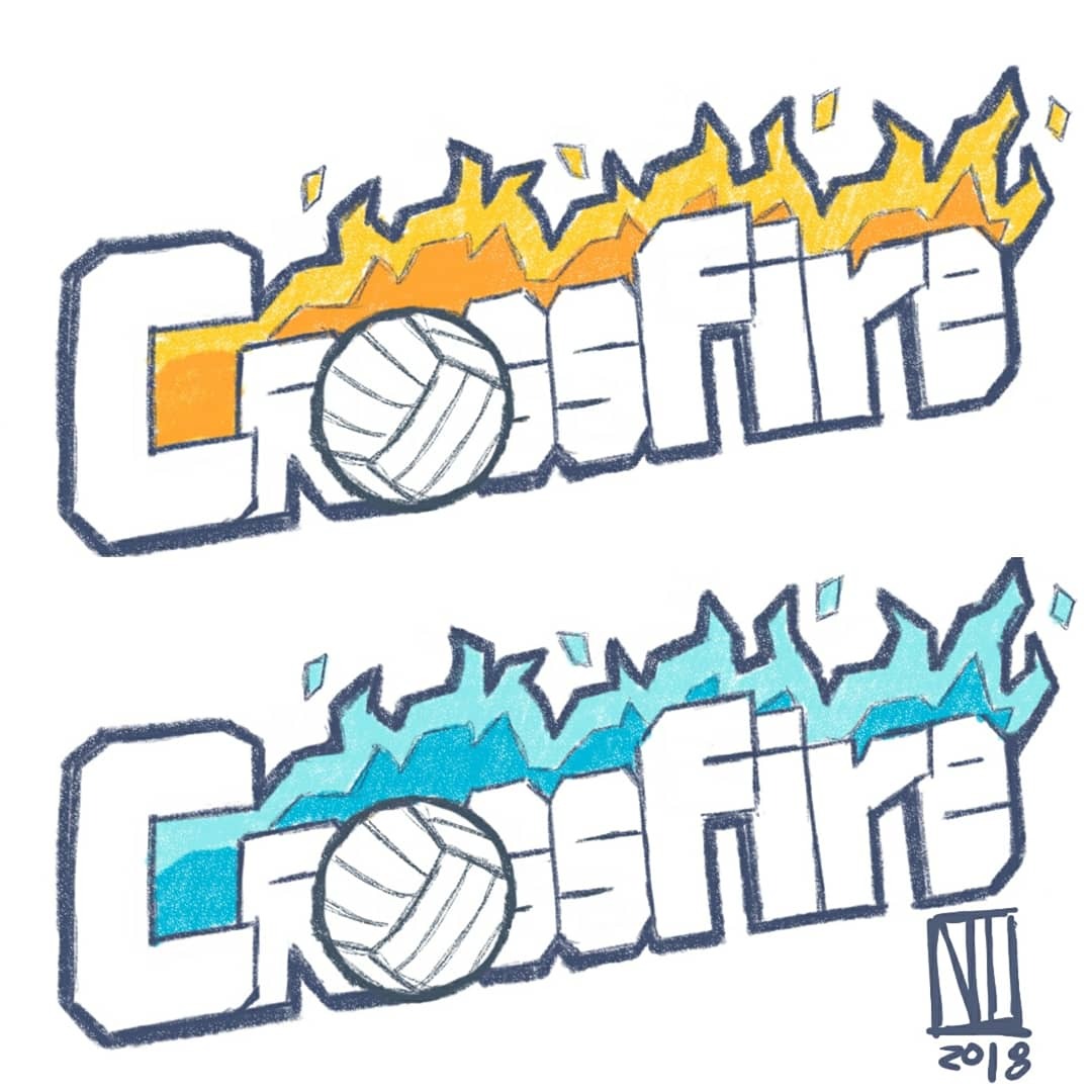 check out the logo I made for Crossfire, girls volleyball team! 🏐💗