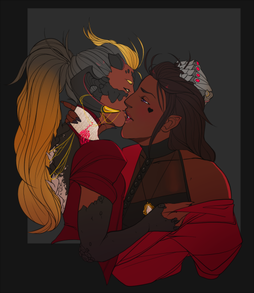 sheepydrawrs:Commission for a friend of her FemRoe smooching Malea, because she has excellent taste.