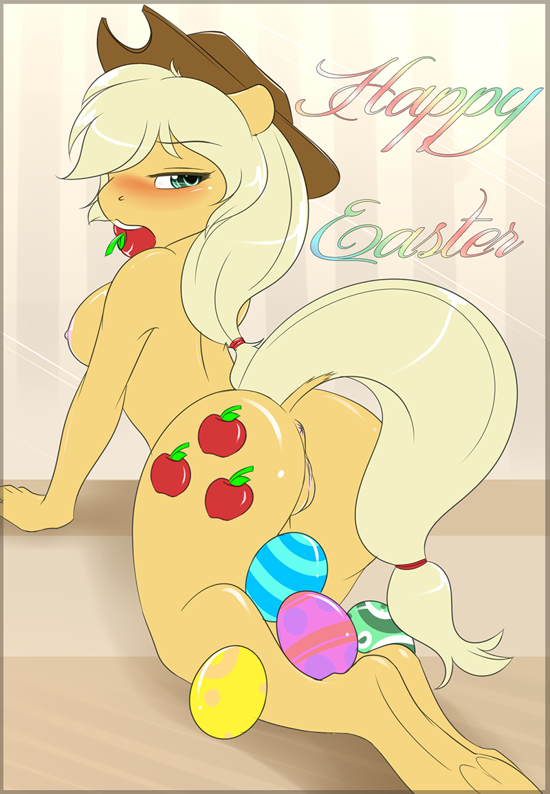 thefireboundmage:  Apples and Eggs - Happy Easter!  o////o Dat AJ&hellip;. *nosebleeds*