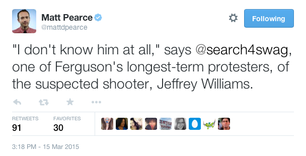 tashabilities:justice4mikebrown:March 15Jeffrey Williams has been arrested and charged