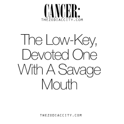 zodiaccity:  Zodiac Cancer: The Low-Key, Devoted One With A Savage Mouth. For more information on the zodiac signs, click here.