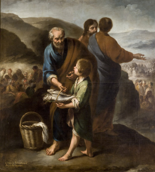 Milagro de los panes y los peces por Juan de Espinal, 1750 aprox.