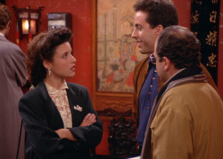 dailyseinfeld:Elaine: I feel like just going over there and taking some food off somebody’s plate.Jerry: I’ll tell you what, there’s 50 bucks in it for you if you do it.Elaine: What do you mean?Jerry: You walk over that table, you pick up an eggroll,