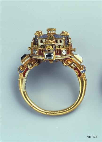 a-harlots-progress:  Ring with Castle maybe Italian, 2nd Half of 16th century 