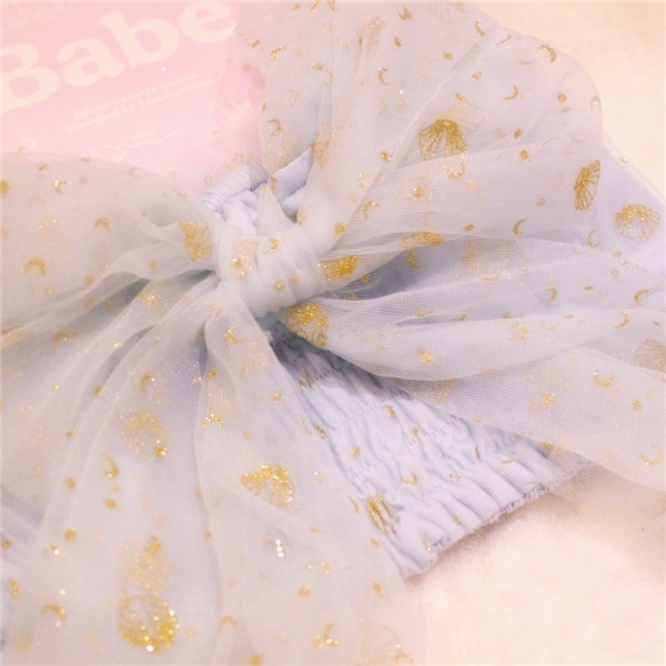 coquettefashion:    Blue Sheer Gold Glitter Seashell Print Mermaid Top &amp;