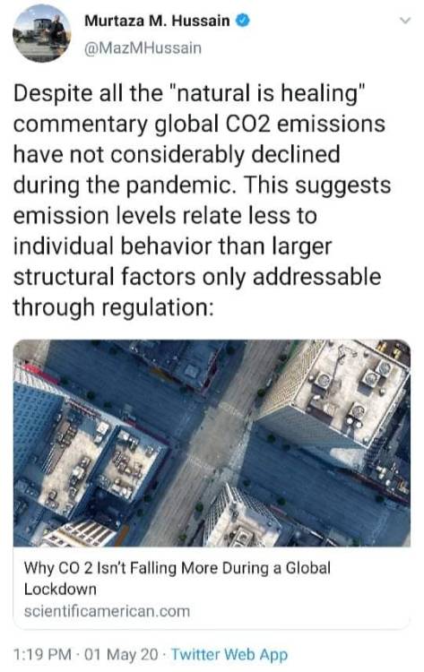 guerrillatech:“Hey so it turns out that the people of earth accidentally did a global experiment to see if every individual could course correct climate change through mass personal change of habits, and it turns out, no! We can’t! It was