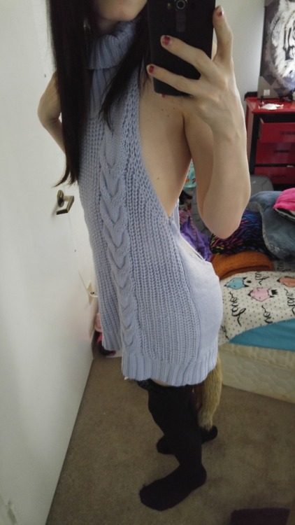 clairemalice:  Thanks so much for the gifts. I got 2 lovely gifts from fans. A virgin killer sweater. And a crystal delight tail plug. Show heres me showing them off. Thank you so much all.  Fuck!! Everything you do is amazing!!