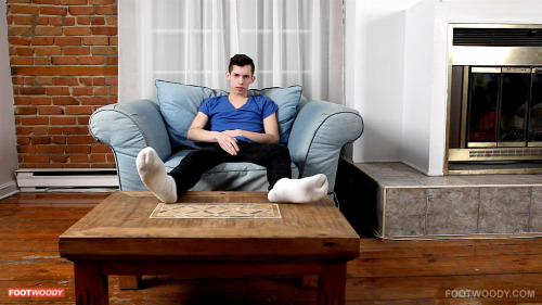 gayfootblog:  sweaty socks… DOMINIC COUTURE ON FOOTWOODY! 