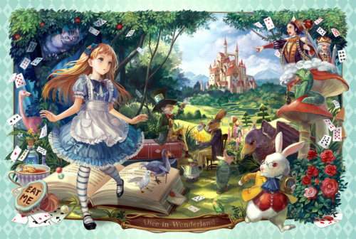 A friend of mine asked me to design an Alice in Wonderland Dress, and I found this super cute pictur