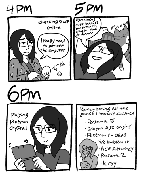 My hourly comics for this year, crossposted from twitter. A boring day this year but hey, I got it d