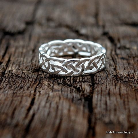 This beautiful sterling silver ring is decorated with an openwork design inspired by ancient Irish a