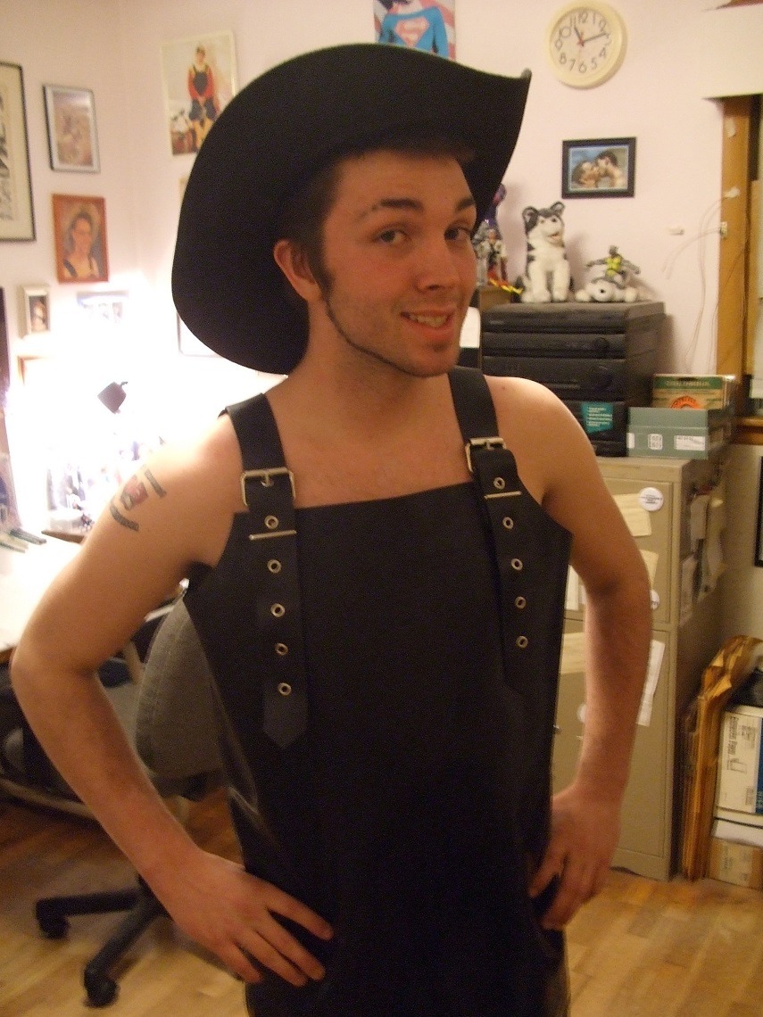 Rubber wader cowboy gets tranced.