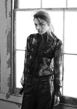 wmagazine:  Lace and leather. Photograph