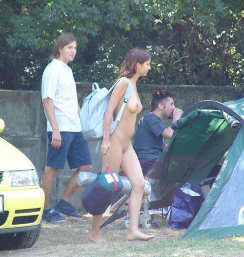 publicnudies:  when my sister gets back to nature, she really gets back to nature  Cant wait to go camping again