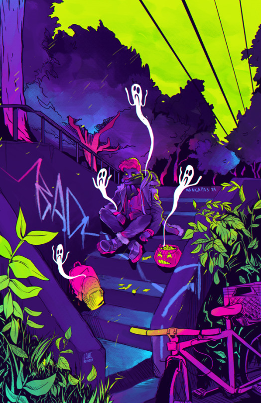 GHOST JACKET Ft. Linework By @mangapasta Grab This Print Hereall Throughout Spooky Season. BOO.