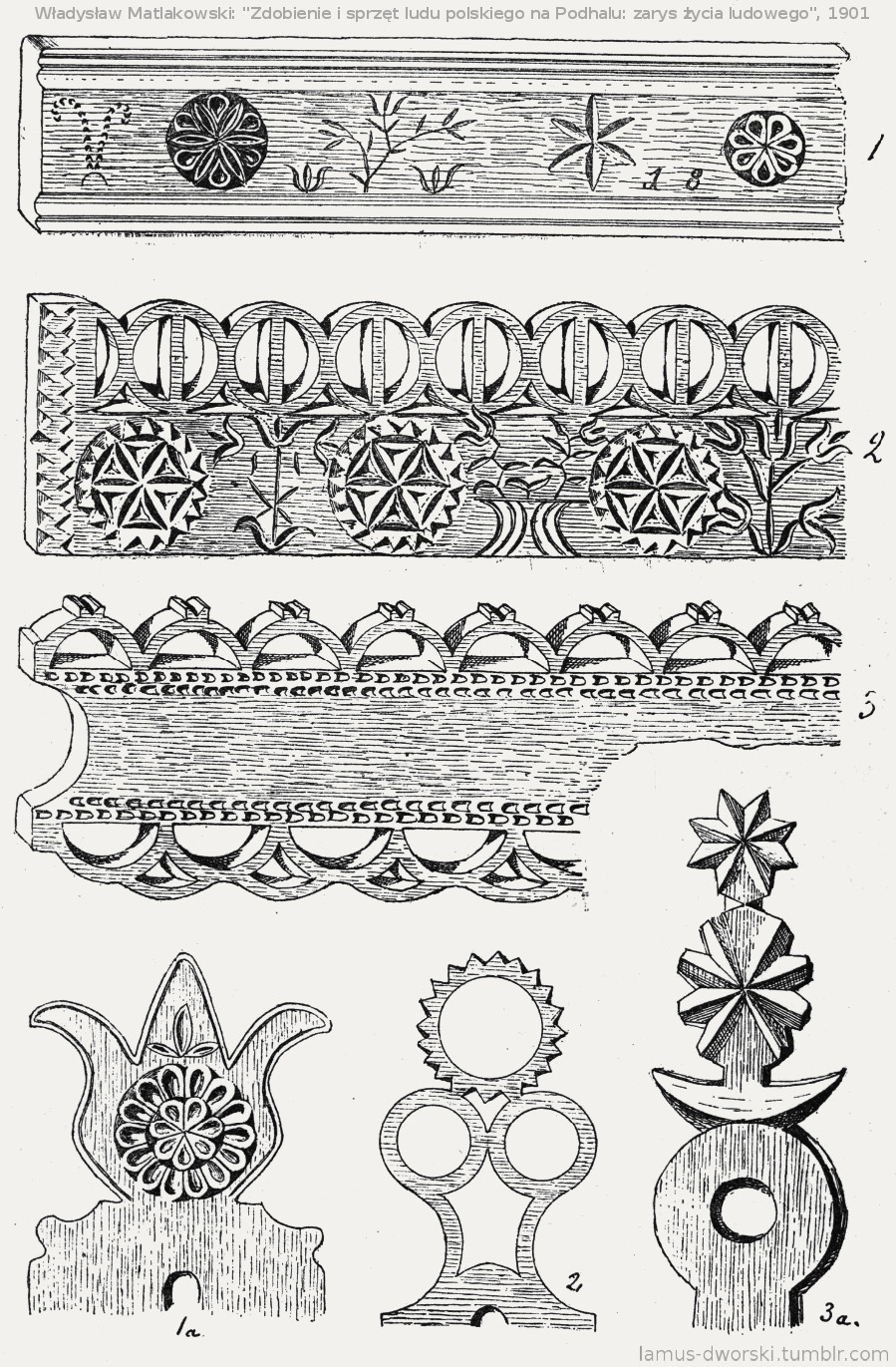 lamus-dworski:  Examples of folk ornaments from the region of Podhale, Poland. Source: