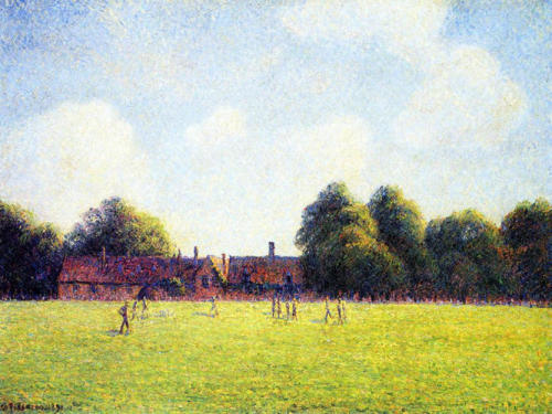 Hampton Court Green, London, 1891, Camille PissarroMedium: oil,canvas