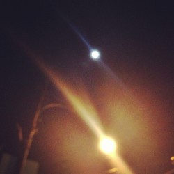 The moon & sun last night.. #space #crazy