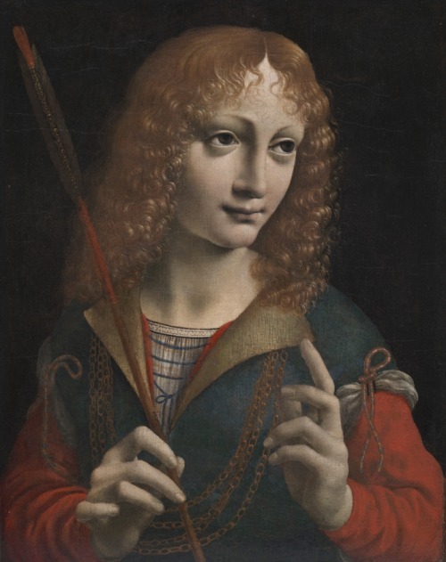 cma-european-art: Portrait of a Youth as Saint Sebastian, Marco d'Oggiono , late 1480s, Cleveland Mu