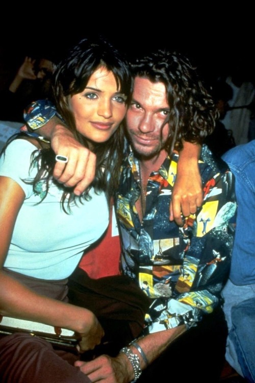 Michael Hutchence and Helena Christensen, Jean Paul Gaultier party, 1993. Paris, France.