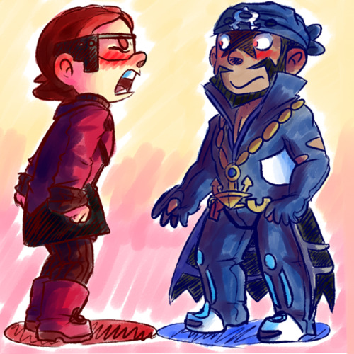 volcanicdoodles: Two teams who have super huge stupid crushes on a member from another team.