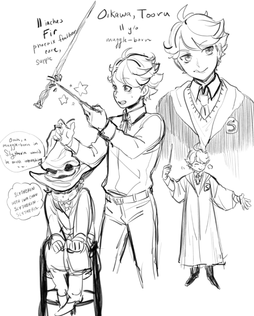 gisu:  first yr iwaoi (hp au)… they end up in slytherin 4 a number of reasons.. 