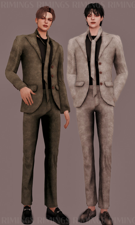 [RIMINGS] Velvet Tie &amp; Suits - FULLBODY- NEW MESH- ALL LODS- NORMAL MAP- 15 SWATCHES- HQ COMPATI