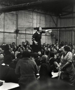 historicaltimes:  Female workers during a strike at Citroen, 1930s. Photo by Willy Ronis. via reddit 