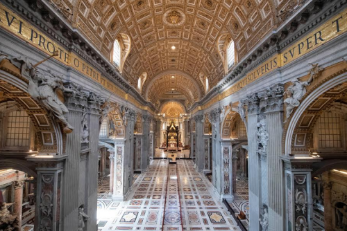 An empty St. Peter’s Basilica, on 12.03.2020.