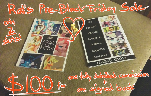 So, this Friday is going to be the first time I’ll experience a Black Friday in the US, I’m gonna go out sales hunting with a friend, and it would be awesome to have some spending money, so I decided to open two commissions slots for this