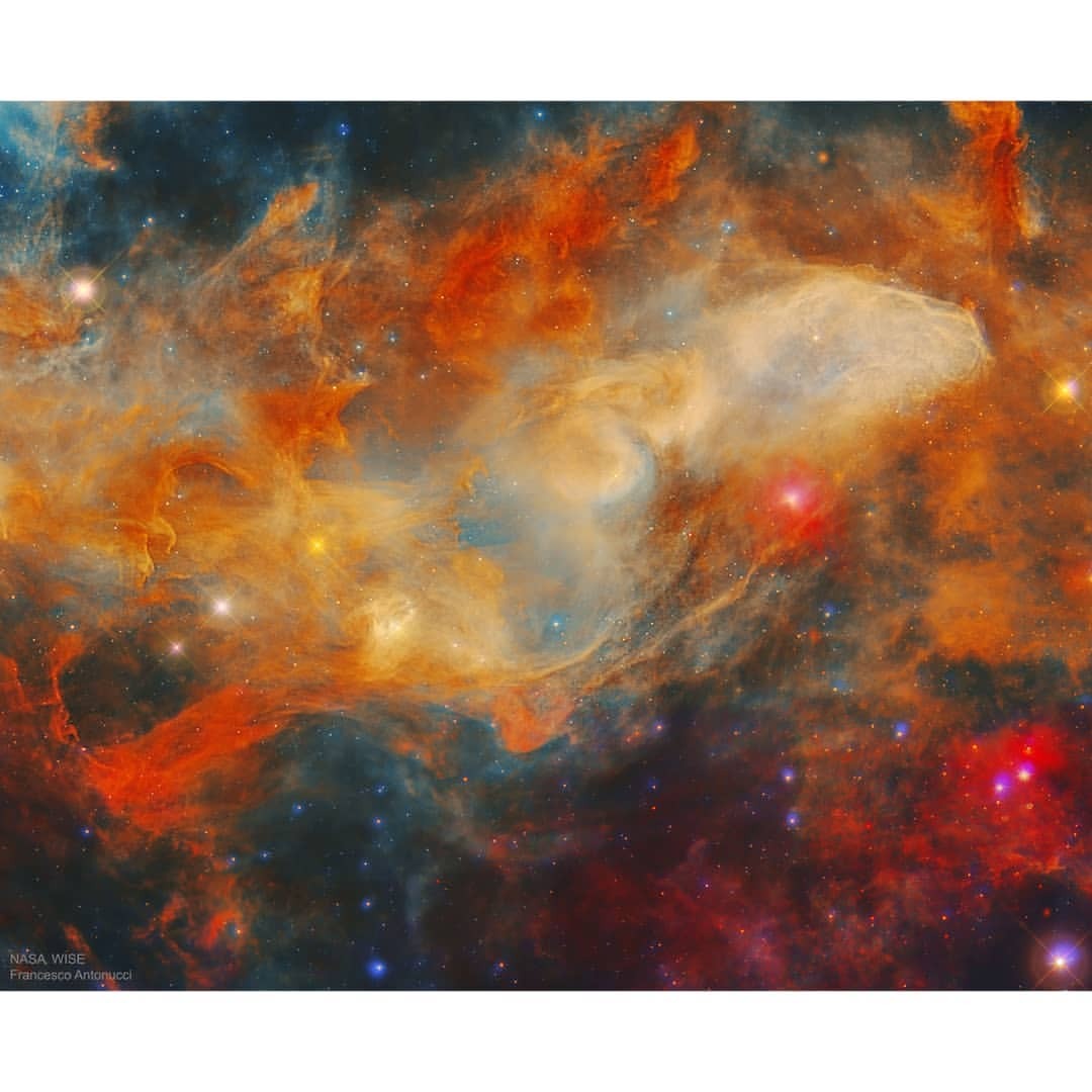 The Blue Horsehead Nebula in Infrared   Image Credit: WISE, IRSA, NASA; Processing