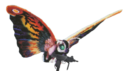 Rainbow Mothra With An Uzi