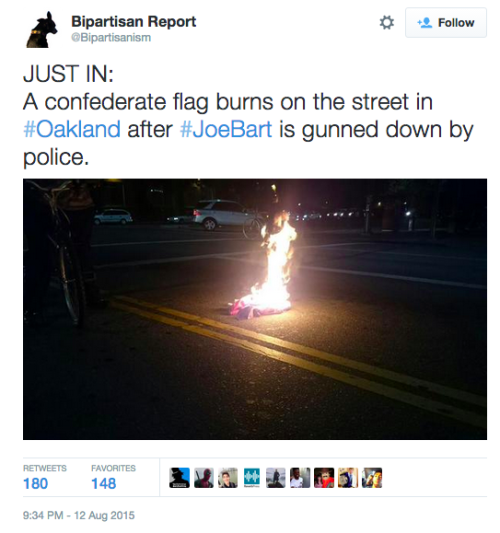 Protesters block a tech bus, burn a Confederate flag, and shut down Oakland&rsquo;s I-80 freeway