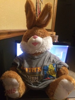 Meet hop! I dressed him up in daddy’s tshirt.