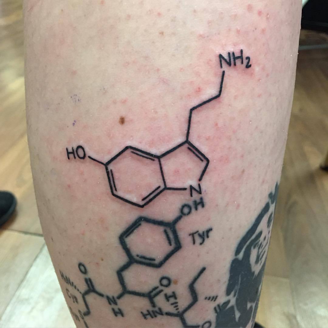 Alveno Tattoo Serotonin Molecular Structure Serotonin