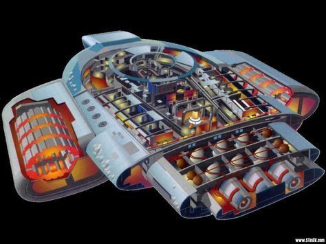stra-tek:The USS Defiant interior as imagined in concept art by Jim Martin with one deck, and as eve