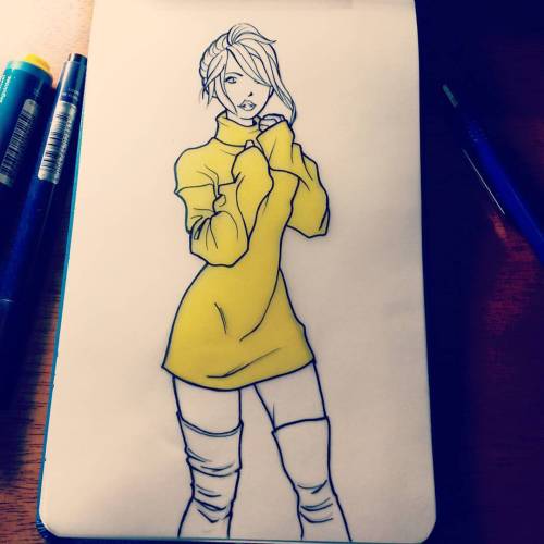 &ldquo;yellow girl&rdquo; #2 #illustration #cute #girl #anime #ink #inkstagram #yellow #dres