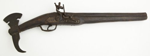 19th century Turkish flintlock pistol/axe.