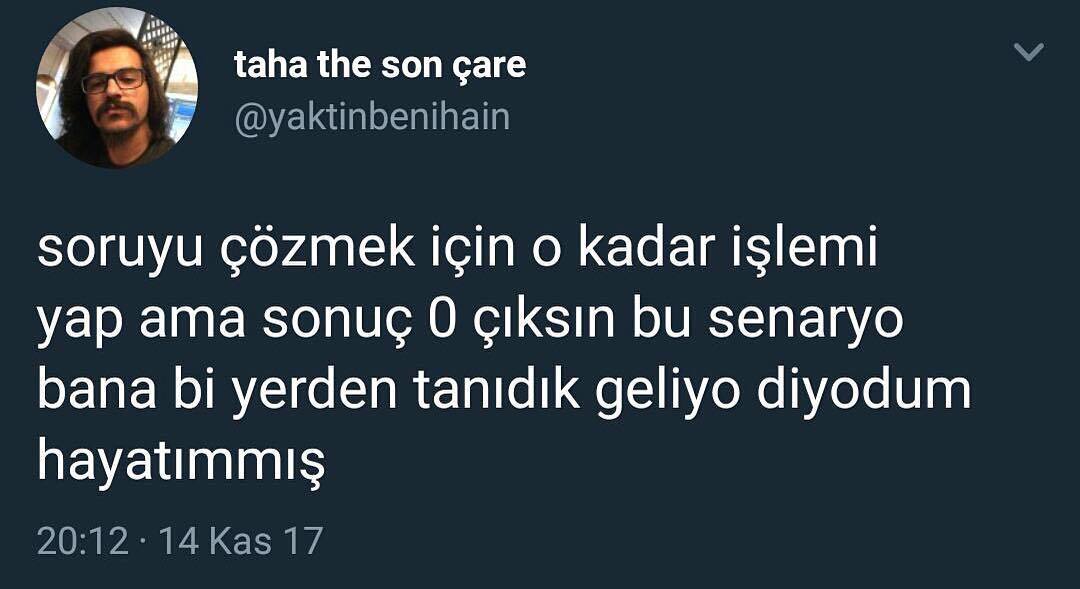 Soruyu çözmek için o kadar...