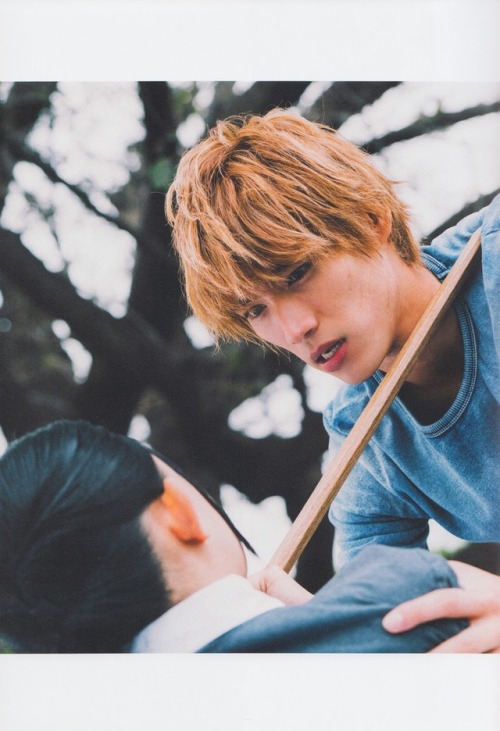 SOTA FUKUSHI as Ichigo Kurosaki, HANA SUGISAKI as Rukia Kuchiki, and ERINA MANO as Orihime Inoue in 